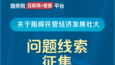 用力操在线国务院“互联网+督查”平台公开征集阻碍民营经济发展壮大问题线索